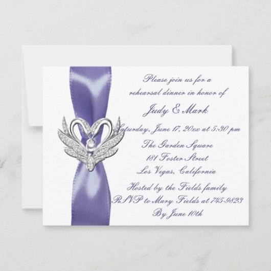 Lila Blue Silver Swans Probe Dinner (Vorderseite)
