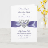 Lila Blue Silver Swans Programmkarte Karte (Gelbe Blume)