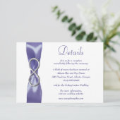 Lila Blue Silver Unfinity Wedding Details Card Einladung (Stehend Vorderseite)