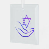 Lila/ Blue Star von David Glass Ornament Aus Glas (Vorderseite links)