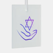 Lila/ Blue Star von David Glass Ornament Aus Glas (Vorderseite Rechts)