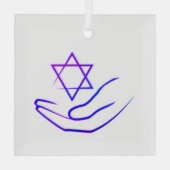 Lila/ Blue Star von David Glass Ornament Aus Glas (Rückseite)