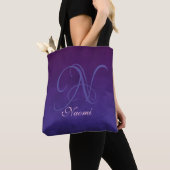 Lila Blue stylish rustikales Monogramm Tasche (Von Nahem)