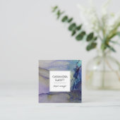 Lila Blue Turquoise & Gold Abstrakt Liquid Art Quadratische Visitenkarte (Stehend Vorderseite)