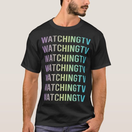 Lila Blue Watching TV T-Shirt (Vorderseite)