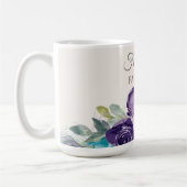 Lila Blue Watercolor Floral 40 und fabelhaft Kaffeetasse (Links)