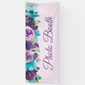 Lila Blue Watercolor Floral Foto Booth Banner (Vertikal)