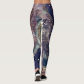 Lila Blue Watercolor Kosmic Galaxy Sparkle Leggings (Rückseite)