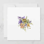 Lila Blue Watercolor Wildblumen Brautparty Einladung (Rückseite)