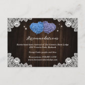 Lila Blue Wedding Hotel Unterkunftskarten Begleitkarte (Vorderseite)