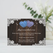 Lila Blue Wedding Hotel Unterkunftskarten Begleitkarte (Stehend Vorderseite)