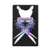 Lila Blue White 3D Splash Abstrakt Geldkarten Flaschenöffner (Vorderseite)