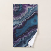 Lila Blue White Agate Marble Badhandtuch Set (Handtuch)