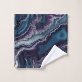 Lila Blue White Agate Marble Badhandtuch Set (Waschlappen)