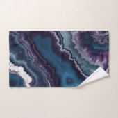 Lila Blue White Agate Marble Badhandtuch Set (Handtuch)