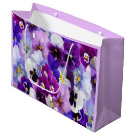 Lila Blue White Pansy Floral Blume Große Geschenktüte