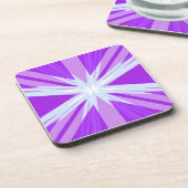 Lila Blue White Sternexplosion Star Festlich Getränkeuntersetzer (Linke Seite)