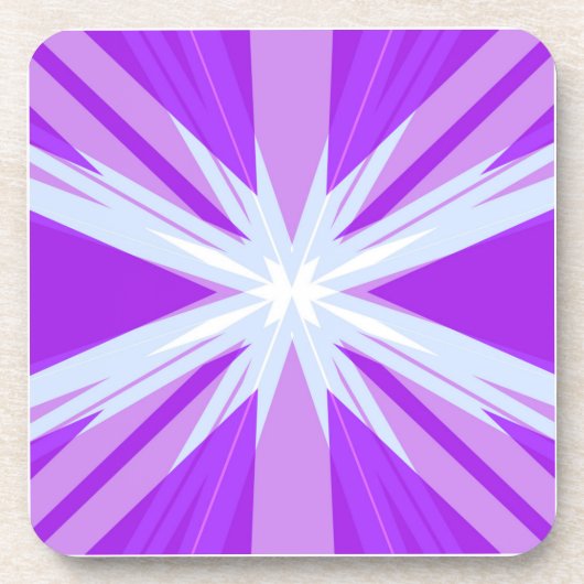 Lila Blue White Sternexplosion Star Festlich Getränkeuntersetzer (Vorderseite)