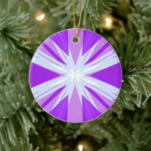 Lila Blue White Sternexplosion Star Festlich Keramik Ornament