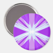 Lila Blue White Sternexplosion Star Festlich Magnet (Vorderseite/Rückseite)