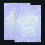 Lila Blue Winter Wonderland Masquerade Sweet 16 Einladung<br><div class="desc">Anpassen für Ihre Veranstaltung</div>