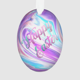 Lila Blue Wirbel Happy Ostereier Ornament