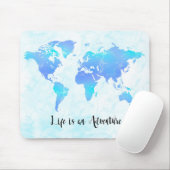 Lila & Blue World Map Life ist ein Abenteuer Mousepad (Mit Mouse)