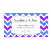 Lila & Blue Zickzack Water Flasche - passen Sie si (Vorne)