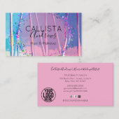 Lila Blue Zigzag Holograph Glitzer Confetti Visitenkarte (Vorne/Hinten)