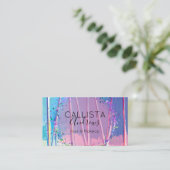 Lila Blue Zigzag Holograph Glitzer Confetti Visitenkarte (Stehend Vorderseite)