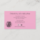 Lila Blue Zigzag Holograph Glitzer Confetti Visitenkarte (Rückseite)