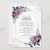 Lila Blues Blush Botanisches Script-Brautparty (Vorderseite)