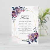 Lila Blues Blush Botanisches Script-Brautparty (Stehend Vorderseite)
