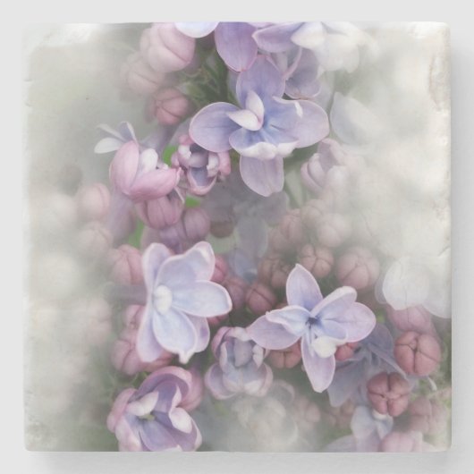 Lila Blühen Steinuntersetzer (Vorderseite)