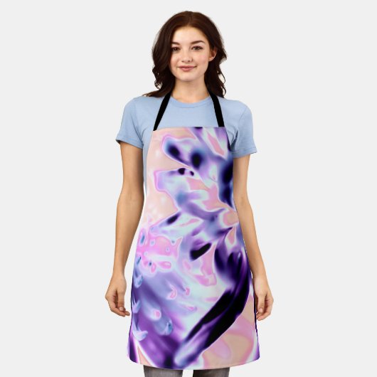 Lila blühende Blume - All-over-Print-Schürze Schürze (Getragen)