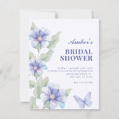 Lila blühende Blumen Hochzeitsshower Einladung (Vorderseite)