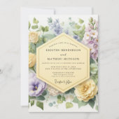 Lila blühende Hochzeit Einladung (Vorderseite)