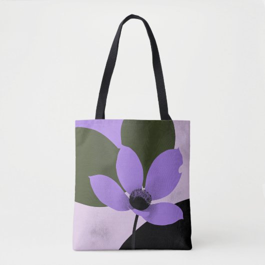 Lila blühende moderne Tote-Tasche – Fette botanisc Tasche (Vorderseite)