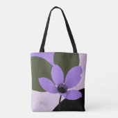 Lila blühende moderne Tote-Tasche – Fette botanisc Tasche (Rückseite)