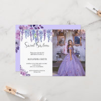 Lila Blume 16 . Geburtstag Geburtstag mit Foto