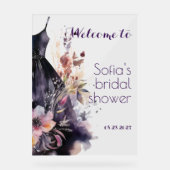 Lila Blume Acrylschild (Vorderseite)