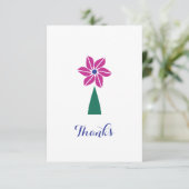 Lila Blume Anpassbare Fläche Dankeskarte (Stehend Vorderseite)