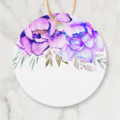 Lila Blume Aquarell Geschenkanhänger (Rückseite)