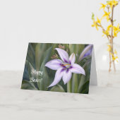 Lila Blume Art Ostercard Karte (Gelbe Blume)