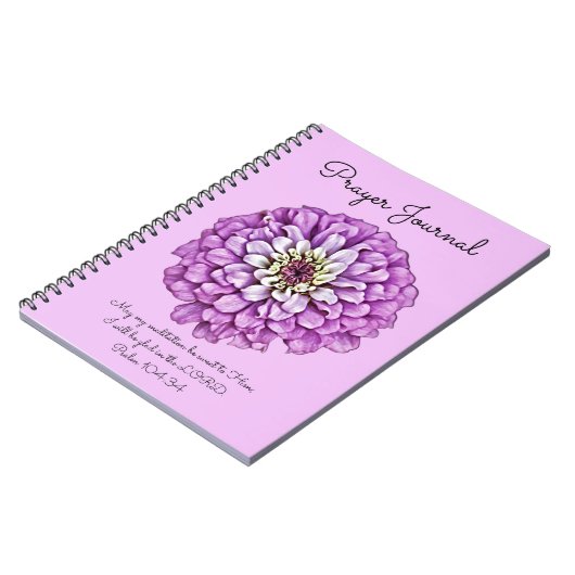 Lila Blume Art Prayer Journal Notizblock (Linke Seite)