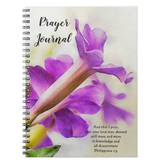 Lila Blume Art Prayer Journal Notizblock (Vorderseite)