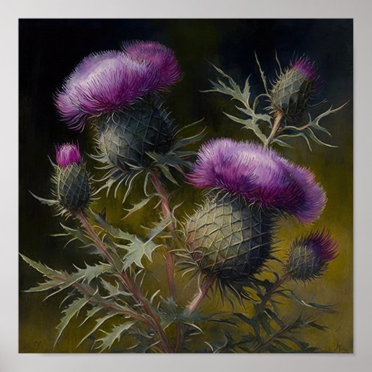 Lila Blume Art Print Poster (Vorne)
