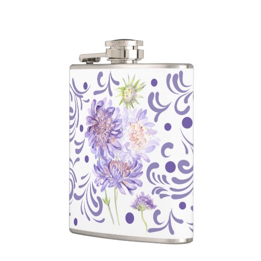 lila Blume auf der Sommerwiese Flachmann (Links)