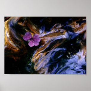 Lila Blume auf Redwood Burl Poster