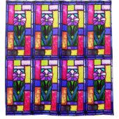 Lila Blume aus Hartglas Duschvorhang (Vorderseite)